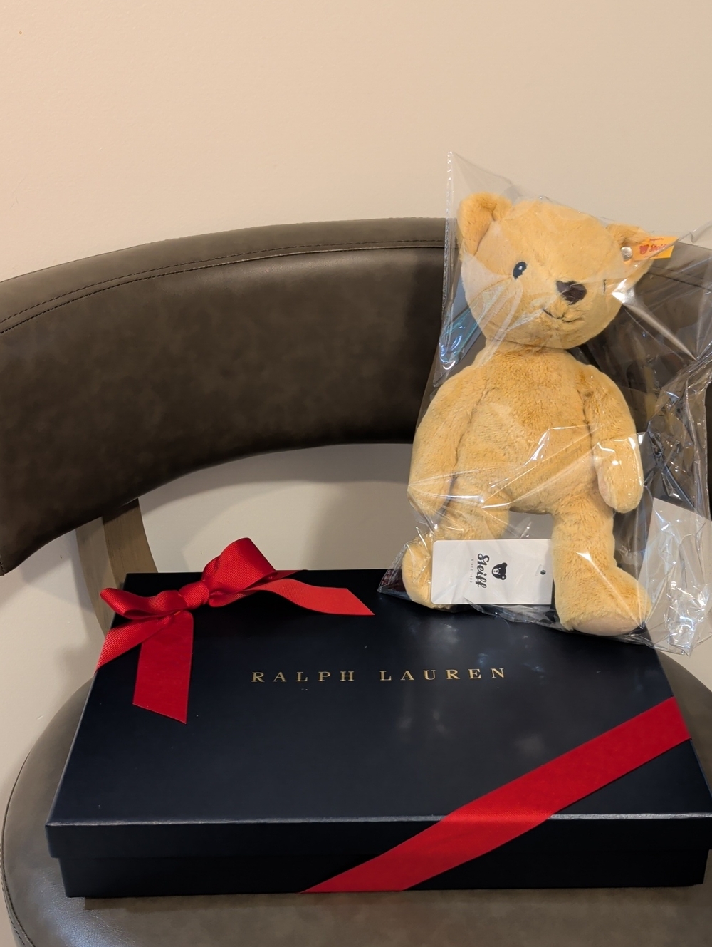 Ralph Lauren Baby Boys Polo Bear 100% Cotton Cardigan & Pants & My First Steiff